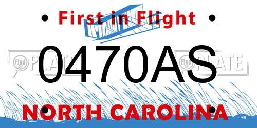 0470AS North Carolina License Plate