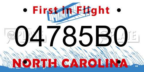 04785B0 North Carolina License Plate