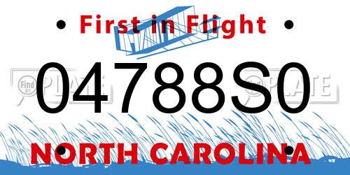 04788S0 North Carolina License Plate