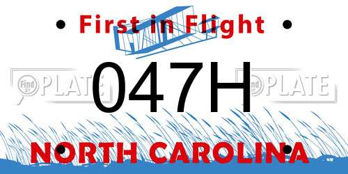 047H North Carolina License Plate