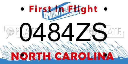 0484ZS North Carolina License Plate