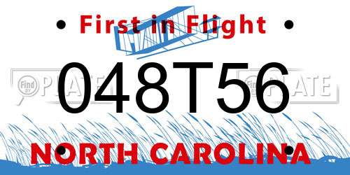 048T56 North Carolina License Plate