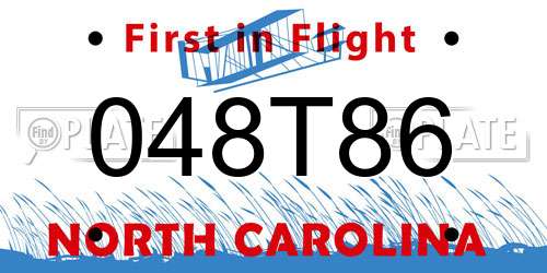 048T86 North Carolina License Plate