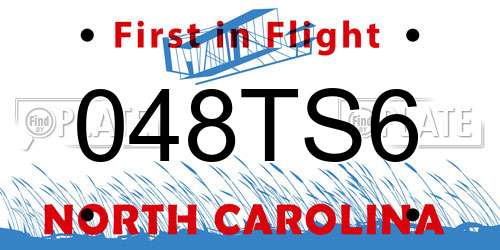 048TS6 North Carolina License Plate
