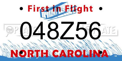 048Z56 North Carolina License Plate