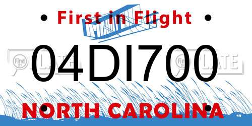 04DI700 North Carolina License Plate