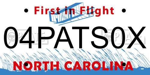 04PATS0X North Carolina License Plate