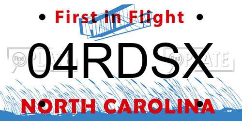 04RDSX North Carolina License Plate