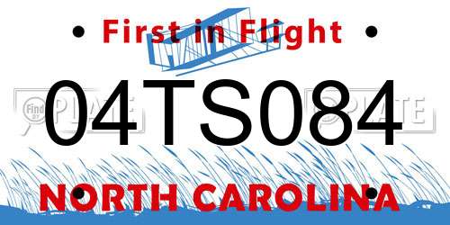 04TS084 North Carolina License Plate