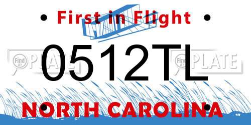 0512TL North Carolina License Plate