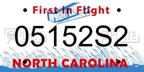 05152S2 North Carolina License Plate