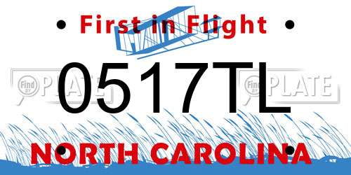 0517TL North Carolina License Plate