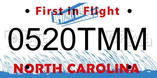 0520TMM North Carolina License Plate