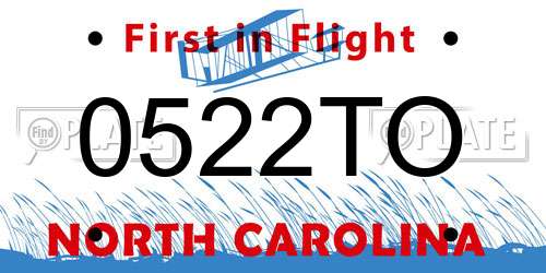0522TO North Carolina License Plate
