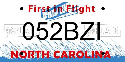 052BZI North Carolina License Plate