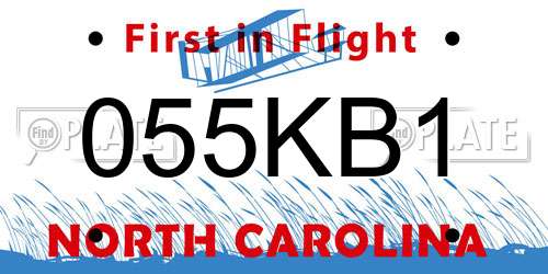 055KB1 North Carolina License Plate