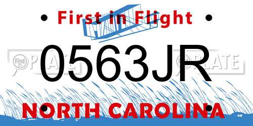 0563JR North Carolina License Plate
