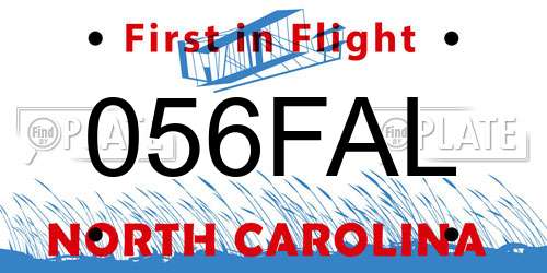056FAL North Carolina License Plate