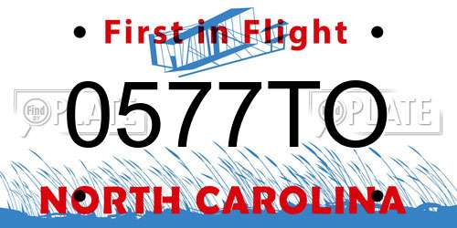 0577TO North Carolina License Plate