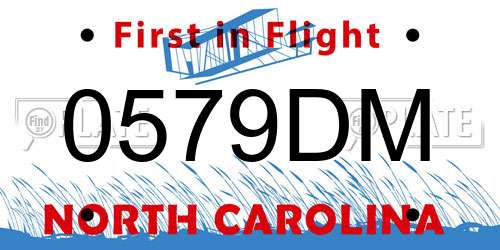 0579DM North Carolina License Plate