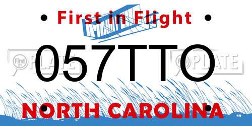 057TTO North Carolina License Plate