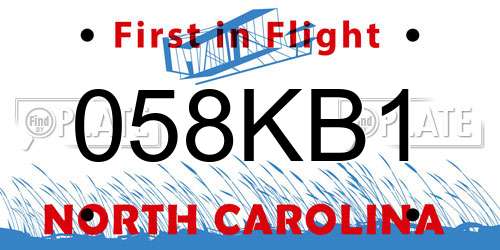 058KB1 North Carolina License Plate
