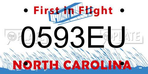 0593EU North Carolina License Plate