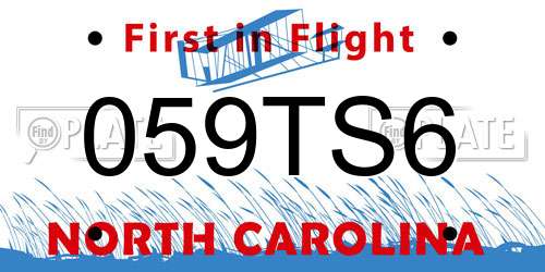 059TS6 North Carolina License Plate