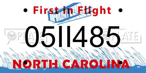 05II485 North Carolina License Plate
