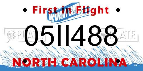 05II488 North Carolina License Plate