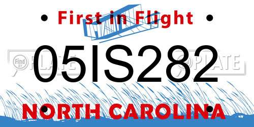 05IS282 North Carolina License Plate