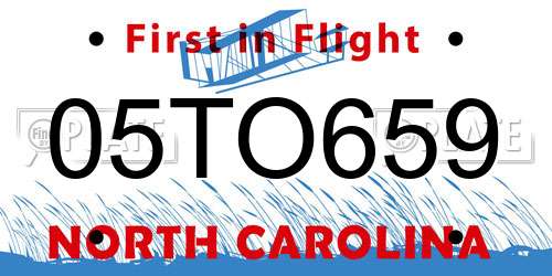 05TO659 North Carolina License Plate