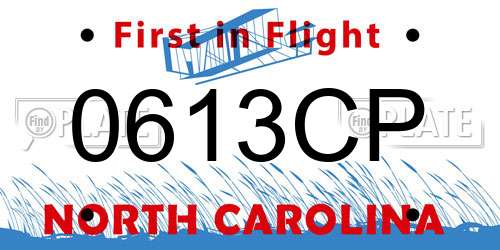 0613CP North Carolina License Plate