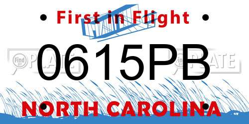 0615PB North Carolina License Plate