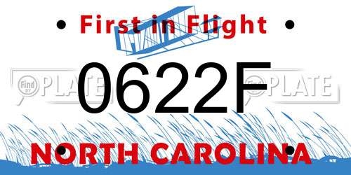 0622F North Carolina License Plate