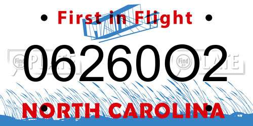 06260O2 North Carolina License Plate