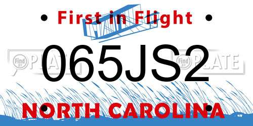 065JS2 North Carolina License Plate