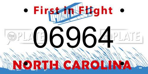 06964 North Carolina License Plate