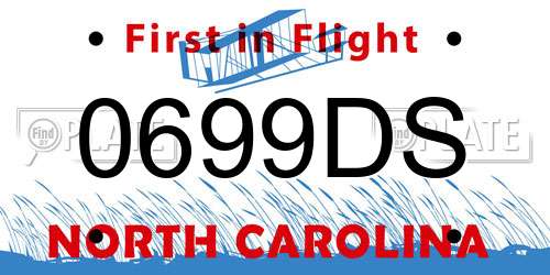 0699DS North Carolina License Plate