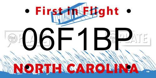 06F1BP North Carolina License Plate