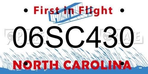 06SC430 North Carolina License Plate