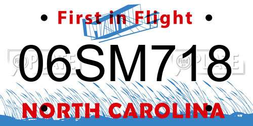 06SM718 North Carolina License Plate