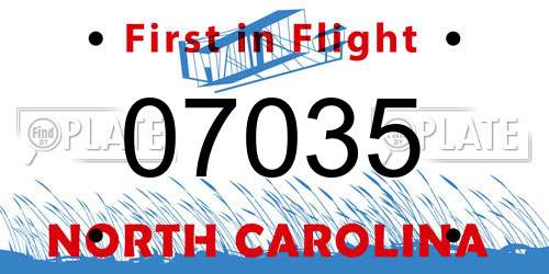 07035 North Carolina License Plate