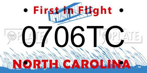 0706TC North Carolina License Plate