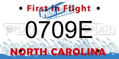 0709E North Carolina License Plate