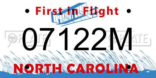 07122M North Carolina License Plate