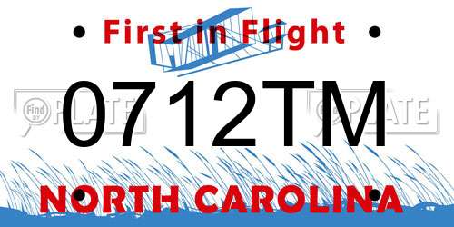 0712TM North Carolina License Plate