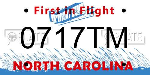 0717TM North Carolina License Plate