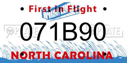 071B90 North Carolina License Plate