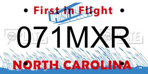 071MXR North Carolina License Plate